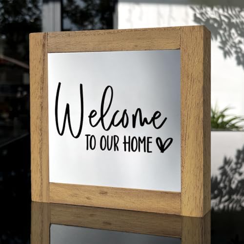Welcome To Our Home - Freestanding Farmhouse Welcome Sign for Entryway, Front Door & Porch Decor - Image 3