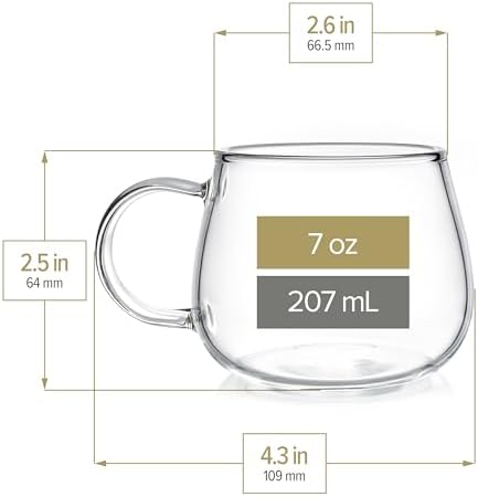 Teabloom Heatproof Glass Teapot Set with Removable Loose Tea Infuser (Standard Size: 32oz/946ml) and Four Borosilicate Glass Teacups (7oz/207ml) - Lead-free Complete Tea Set - Image 4