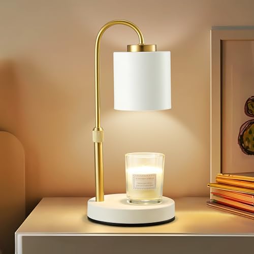 CASTLELIFE Candle Warmer Lamp with Timer & Dimmer, Height Adjustable Electric Wax Melt Warmer for Jar Candles, Gifts for Mom Home Decor, White Gold by CASTLELIFE