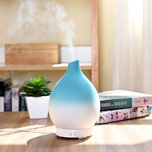 Design Accents Essential Oil Diffuser - Ceramic Home Decor Diffuser for Aromatherapy 100ml, Aqua - Image 2