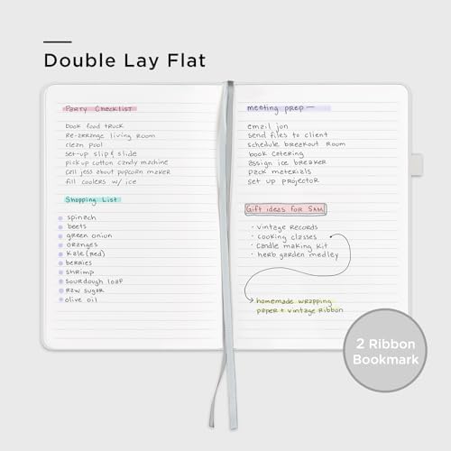 &And Per Se Lined Journal Notebook, 160 Pages, A5 5.7 x 8 inches College Ruled Thick Paper Notebook Journals for Writing, Hardcover Notebooks for Women Men Office School (1 Pack, White) - Image 3