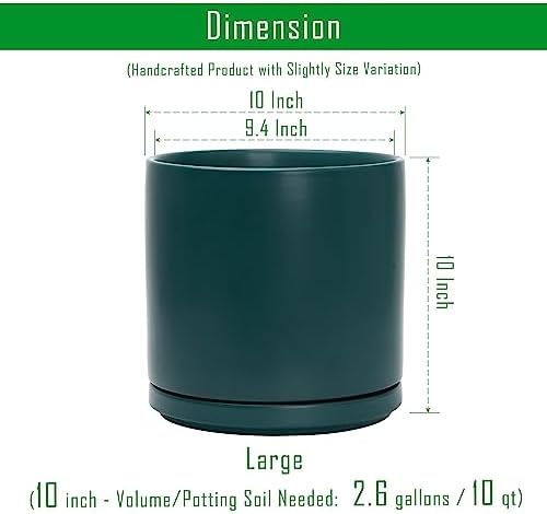 D'vine Dev 10 Inch Ceramic Planter Pot, Teal, 94-O-E-9 - Image 3