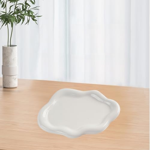 Ceramic Jewellery Dish Trinket Tray Decorative White Tray Girl Aesthetic Cloud Jewelry Trays Cosmetic Ring Key Holder Organizer Dishes Room Desk Decor - Image 6