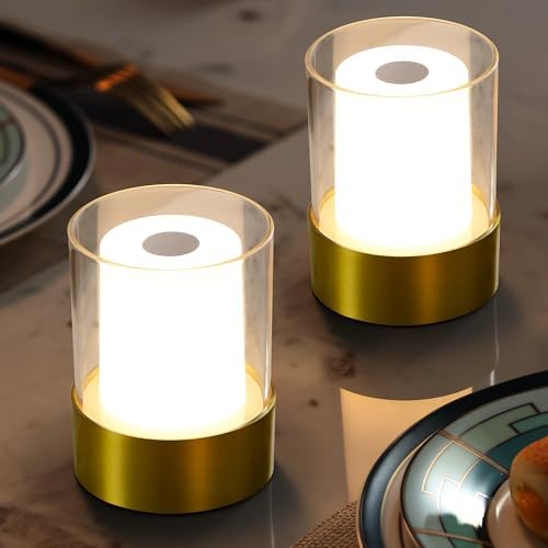 4" Bronze Cordless Table Lamp Set of 2, Outdoor Rechargeable Lamp by NEWSEE