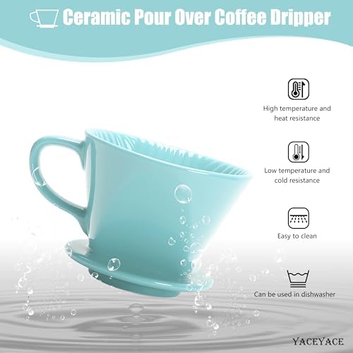 Ceramic Pour Over, Ceramic Coffee Dripper with 3 Holes, Medium - Image 4