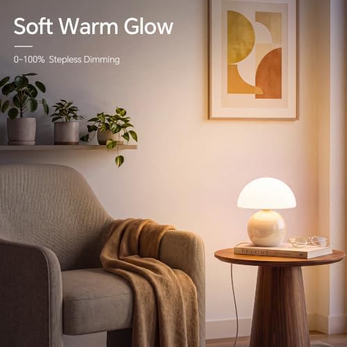 Dawnwake Mushroom Lamp Table Lamps Set of 2 for Bedroom Living Room,Cream - Image 4