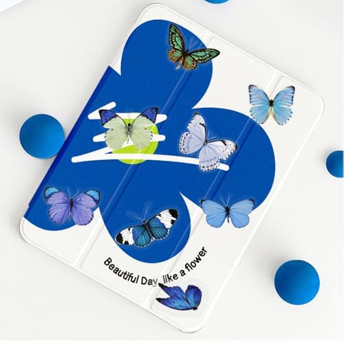 40Pcs Vintage Stickers,Waterproof Transparent PET Aesthetic Decorative Sticker Scrapbooking Supplies for Adult Card Making Letters Planner Junk Journal Water Bottles Art Craft.Blue Butterfly - Image 5