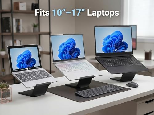 Laptop Stand for Desk – Ergonomic Laptop Riser, Improves Posture & Reduces Neck Pain, Stable No-Wobble Design, Cooling Airflow, Fits 10–17” Laptops, Office & Home Setup (Metal Blue) - Image 4