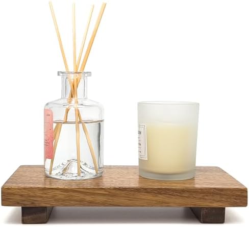 Small 10" Acacia Wood Riser Pedestal Stand for Kitchen Counter by Zurklulu