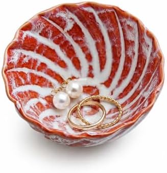 Orange Glazed Ceramic Ring Holder Jewelry Dish Tray Small Trinket Tray by GISK