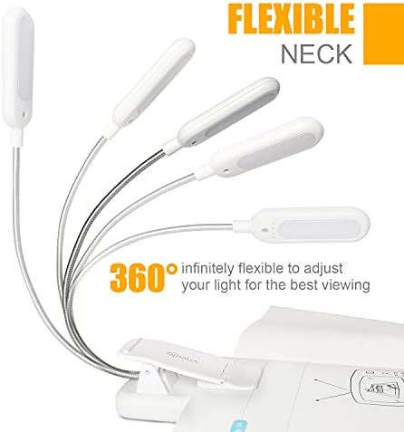 VAVOFO Clip On Book Light for Bed Kids, 7 LED Reading Light with 9-Level Warm Cool White Daylight, Eye Care Lamp with Power Indicator for Bookworms (White) - Image 3