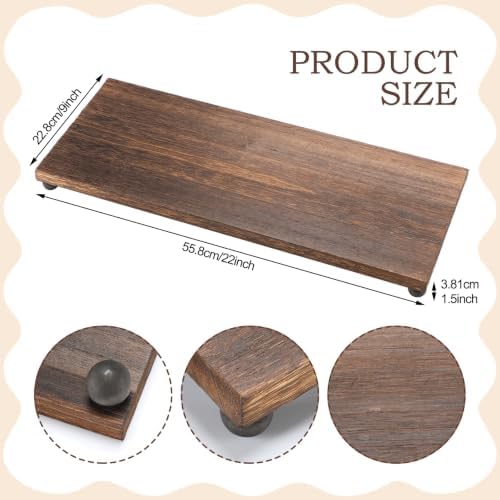 Amyhill Wood Pedestal Stand Riser Decor,Classic,Dark Brown,22 X 9 Inch - Image 2