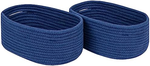 CubesLand Storage Basket, Cotton Rope, Navy Blue, 2 Pack, Organizing/Storage, Closet, Shelves, Decorative by CubesLand