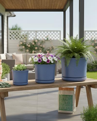 Ceramic Plant Pots, Set of 3, 4.3/5.6/6.9 Inch with Drainage - Image 6