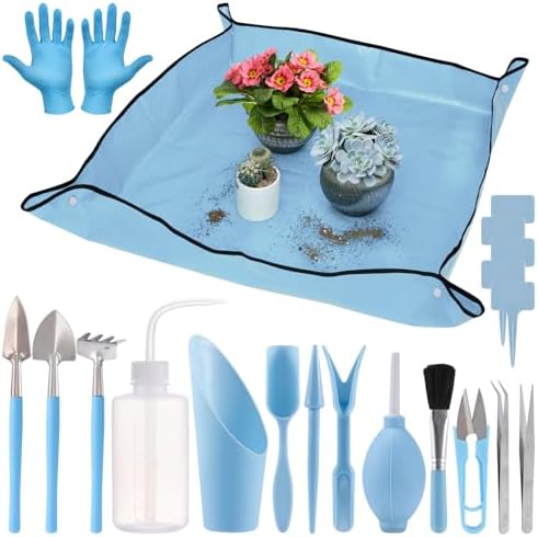 ANPHSIN 20pcs Small Gardening Tools Gifts for Women Beginners, Blue by ANPHSIN