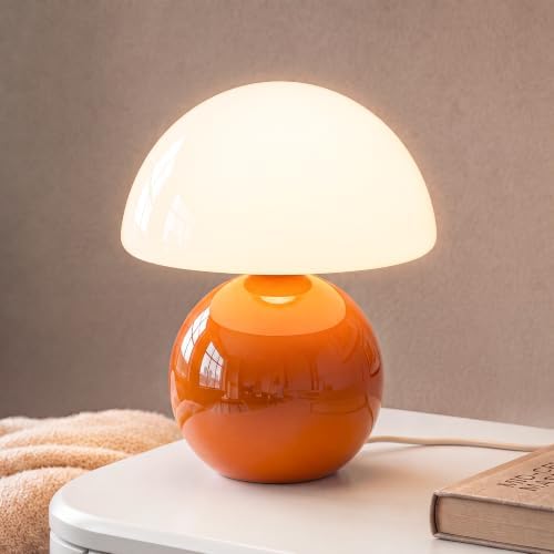 Dawnwake Mushroom Lamp Table Lamp for Bedroom-Small Desk Table Lamps,Orange by Dawnwake