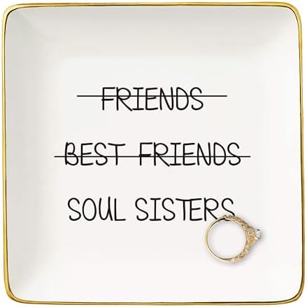 NZY Friendship Gifts for Women,Soul Sister,Sister-in-Law,Sister,Friends,Bestie,BFF,Best Friend Female -Birthday Christmas Gifts-Unbiological Sister Gifts-Jewelry Tray Trinket Holder Ring Dish by NZY