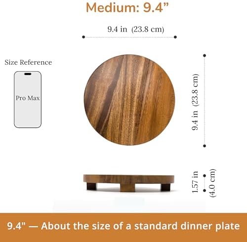 Round 9.4" Acacia Wood Decorative Tray - Image 3