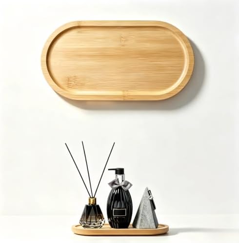 1PCS Bamboo Bathroom Trays - Suitable for the Bathroom,Kitchen,Breakfast Tray and Decorative Tray (8.46 in * 4.53 in) by Unknown