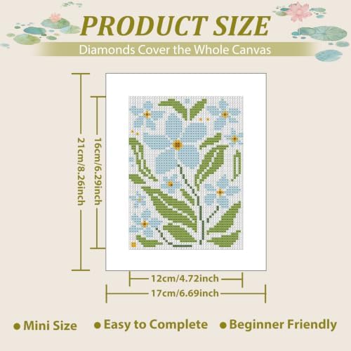 6 Pcs Small Diamond Art Kits Easy Flowers Diamond Art Kits for Adults - Image 3