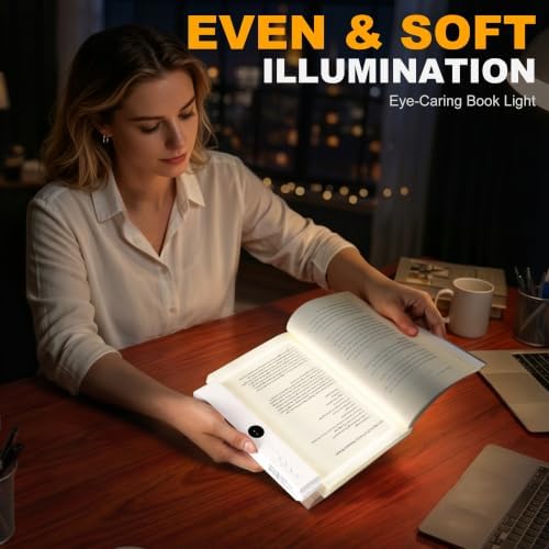 Book Light, Rechargeable Flat Reading Light with Timer for Reading at Night - Image 6