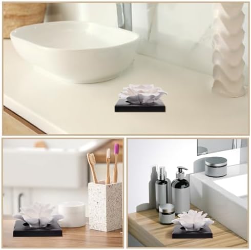 INFUNLY 2PCS White Rose Essential Oil Diffuser Stone Mini Ceramic Aromatherapy Diffusers 3.3x3.3 Inches Scent Air Ornament Kit Essential Oil Passive Flower Diffuser for Gifts Room Office Car Decor - Image 4