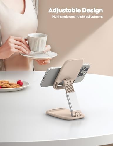 Lamicall Khaki Phone Holder for Desk, Cellphone Stand - Image 2