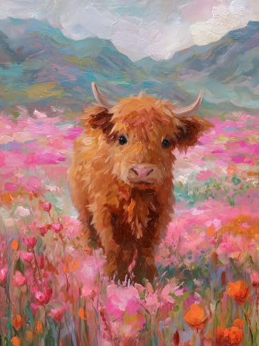 Highland Cow Diamond Art Kits for Adults, Diamond Painting Kits for Adults by croshom