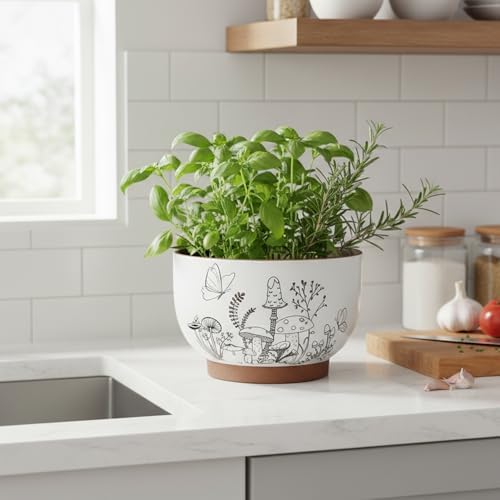 Terracotta Pots, 8+6 Inch Plant Pots, 2 Pcs with Drainage Holes - Image 3