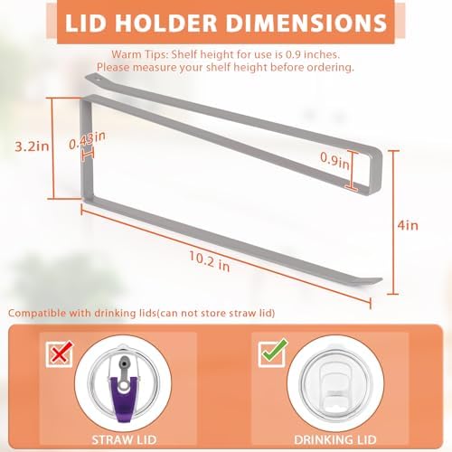 2 Pack Tumbler Lid Organizer, Versatile Tumbler Storage Holds 20 Lids Grey - Image 3