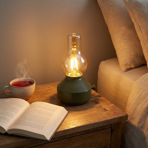 Vintage Rechargeable Cordless Small Table Lamp, Rotary Dimmable Control - Image 5