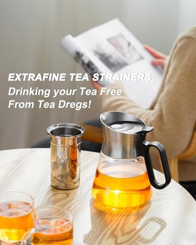 ZENS Glass Teapot with Infuser with 2 Cups for Loose Tea Steeper - Image 4
