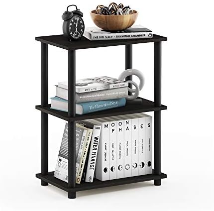 Furinno TURN-N-TUBE Storage Shelves, 3-Tier Book Shelf, Corner Shelf, Toolless Open Shelves, for Organization and Storage, Living Room, Garage, Home Office, Espresso by Furinno-FitsYourSpaceFitsYourBudget