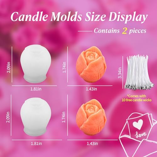 2Pcs Tulip Silicone Candle Flower Wax Mold - Image 4
