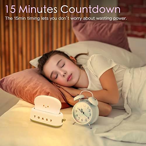 Desk Decor Cute Yellow Toast Lamp Small Desk Lamp Night Light for Kids - Image 3