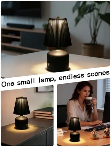 Small Bedside Table Lamp, Dimmable Cordless Lamp with 3 Color, - Image 6