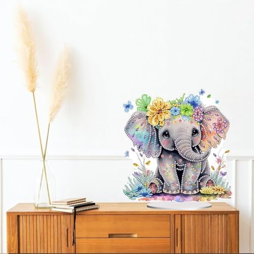 Diamond Painting Kits for Adults Beginners, 5D Full Drill Elephant Crystal Art Desktop Ornament, DIY Single Sided Home Office Desk Decor, Creative Craft Gift Set with Tools - Image 4