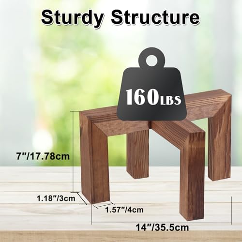 Vigordream Plant Stand, Indoor/Outdoor Wood Plant Holder, Flower Pot Stand - Image 3