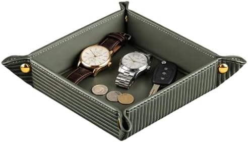 YAPISHI Luxury Valet Tray for Men, PU Leather Vanity Jewelry Catchall Tray by YAPISHI