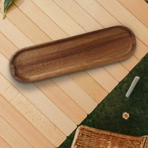 Wooden Tray Brown Pen Tray, Wood Desk Accessories, Minimalist Pen Rest Suitable for School, Home, Office Desk Art Accessories (9.8 * 2.8in) - Image 7