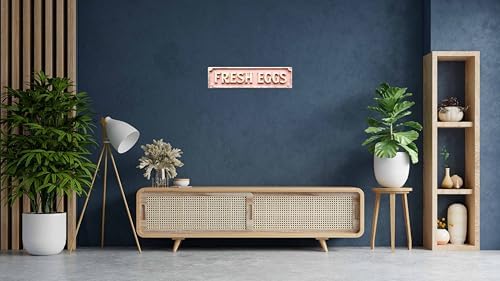 Vintage Tin Fresh Eggs Sign Retro Metal Sign Suitable For Home Shop Farm - Multi-Purpose For Indoor/Outdoor Use Plaque 4x16 Inch - Image 5