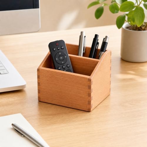 Sturdy Open-Top Wooden Desk Organizer | No Installation Required, Solid Wood Desktop Organizer with Divided Compartments, Compact, Stationery Holder, for Living Room, 240x150x85mm - Image 2