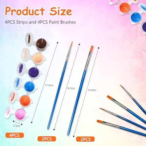 2 Pack Mini Acrylic Paint Set,12 Colors Acrylic Paints Strips for Adults Craft Paint,28 PCS Painting Kit Container Strips Storage, Perfect for Home Birthday Party Favors…… - Image 2
