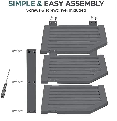 Bambüsi Grey 3-Tier Corner Shelf, Kitchen Cabinet Organizer, Bamboo Rack - Image 6