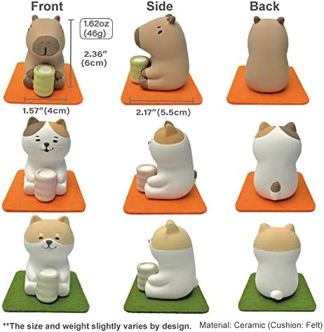 Stone Diffuser Tea-Drinking Animals [ Designed in Japan] Non Electric Passive Diffuser for Essential Oil and Aromatherapy (Ceramic/Clay) (Tea-Drinking Capybara) - Image 6