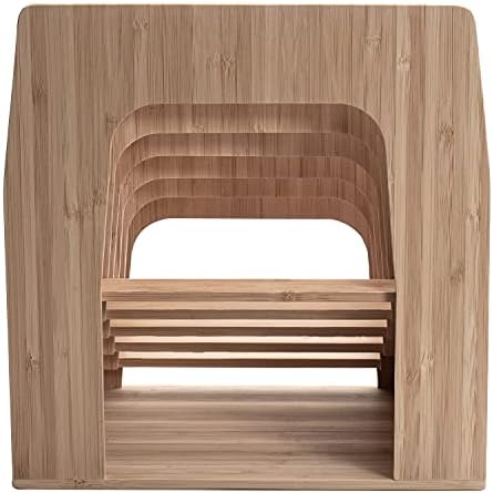 MobileVision Bamboo Desktop Inclined File Folder Organizer and Paper Tray, Upright Sections, Step Sorter, 5 Slots - Image 4