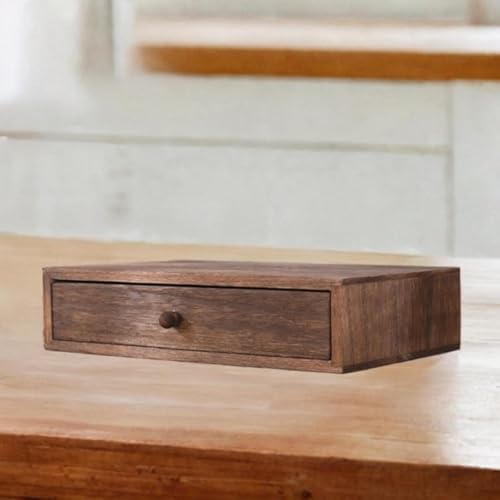 Wood Desktop Organizer Office Supplies Organizer with Drawer Versatile Cosmetic Organizer for Sticky Notes Stamps Paper Clips, 1 drawer - Image 3