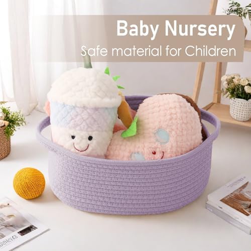 JMvicyroam Small Woven Basket, Empty Gift Basket, Purple/1 Pack - Image 5