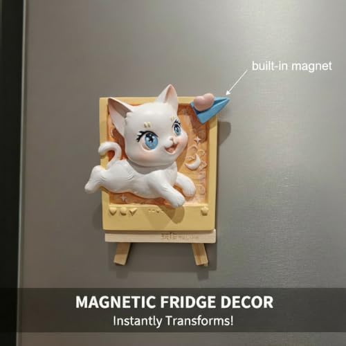 Dumblings 3D Painting Kit – DIY Coloring with Acrylic Paints & Brushes, Relaxing Mindful Craft for Home Decor or Fridge Magnet, Gift for Kids & Adults (3D Painting kit - Cat Catch Dream) - Image 5