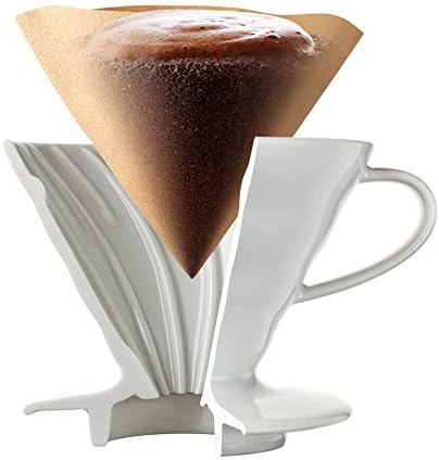 Hario V60 Ceramic Pour Over Coffee Set, Size 02, White - Image 2